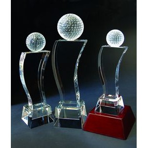 Golf Tower Optical Crystal Award/Trophy 9.5"H