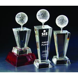 Golf Optical Crystal Award/Trophy 11"H