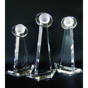 Golf Tower Optical Crystal Award/Trophy 14"H