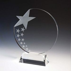 Circular Star Optical Crystal Award/Trophy.9.5"