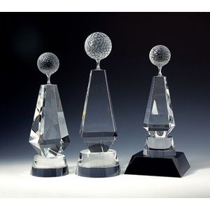 Golf Tower Optical Crystal Award/Trophy 11"H