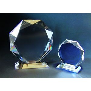 Octagonal Awards optical crystal award/trophy 5"H