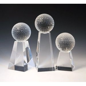 Golf Tower Optical Crystal Award/Trophy 9"H