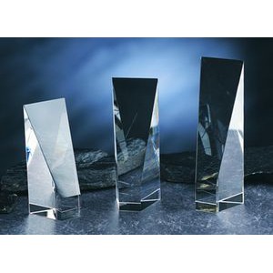 Trapezoid Tower optical crystal award/trophy 8"H