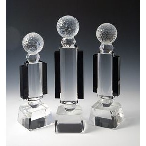 Golf Optical Crystal Award/Trophy 12.5"H