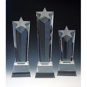 Star Tower Optical Crystal Award/Trophy 12"H