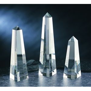 Obelisk optical crystal award/trophy 8"H
