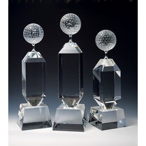 Golf Optical Crystal Award/Trophy 12"H