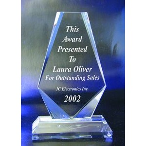 Premier Diamond Award optical crystal award/trophy.7"H