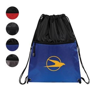 Drawstring Backpack w/ Zipper Pocket