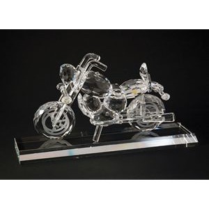 Motorcycle Set optical crystal award/trophy. Base included.