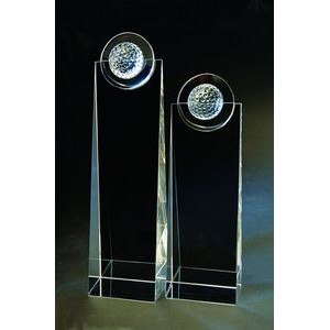 Golf Tower Optical Crystal Award/Trophy 11"H