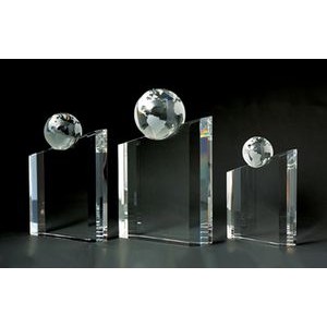 Globe Optical Crystal Award/Trophy 9.25"H