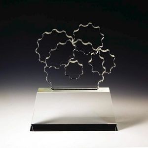 Teamwork Optical Crystal Award/Trophy. 10"