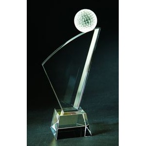 Golf Optical Crystal Award/Trophy 12.5"H