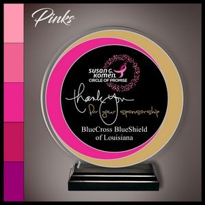 10.9" Tri Circle Pink and Gold Award