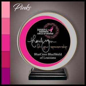 9.9" Tri Circle Pink and Silver Award