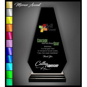 13" Wedge Tower Black Acrylic Award with Mirror Accent