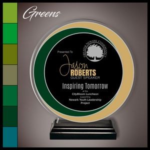 10.9" Tri Circle Green and Gold Award