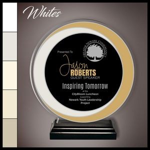 6.65" Tri Circle White and Gold Award