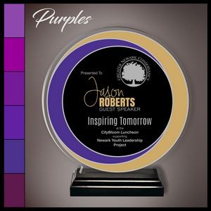 6.65" Tri Circle Purple and Gold Award