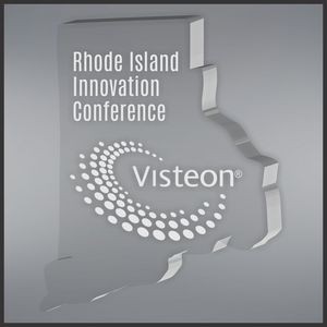 5" Rhode Island Shape Paperweight in Clear, Laser Printed