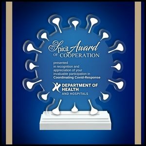 9" Corona Virus Clear Acrylic Award