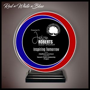 9.9" Tri Circle Red White & Blue Award