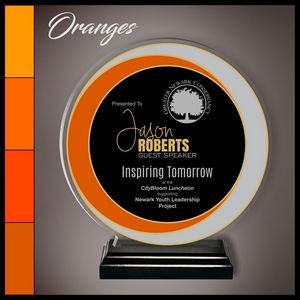 8.9" Tri Circle Orange and Silver Award