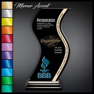 13" Wave Black Acrylic Award with Mirror Accent