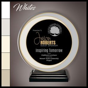 10.9" Tri Circle White and Silver Award