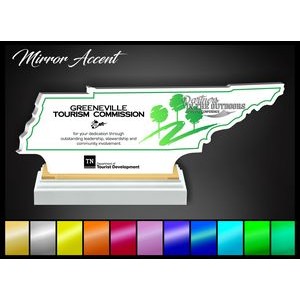 9" Tennessee White Acrylic Award with Mirror Accent