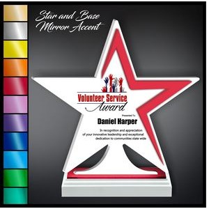 9" Mirror Star White Acrylic Award with Mirror Accent