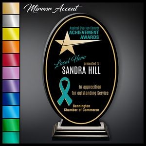 13" Oval Riser Black Acrylic Award with Mirror Accent