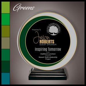 6.65" Tri Circle Green and Silver Award