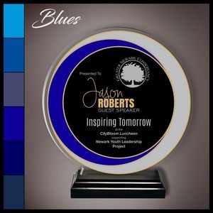 10.90" Tri Circle Blue & Silver Award