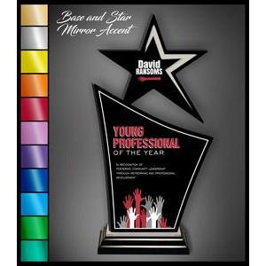 12" Mirror Star Finn Black Acrylic Award with Mirror Accent