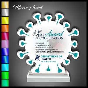 9" Corona Virus White Acrylic Award with Mirror Accent
