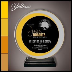 10.9" Tri Circle Yellow and Silver Award