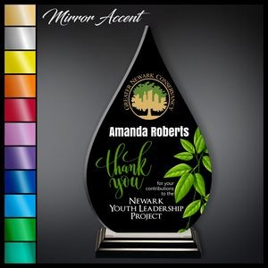 13" Droplet Black Acrylic Award with Mirror Accents