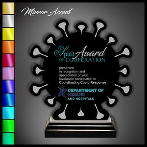 7" Corona Virus Black Acrylic Award with Mirror Accent