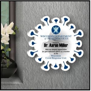 8" Corona Virus White Acrylic Plaque