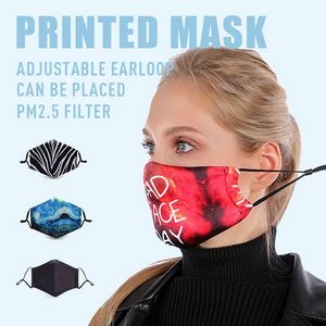Dye-Sub Printed Adjustable Earloop Adult Mask