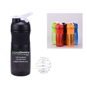 24 Oz. Premium Shaker Bottle with Stainless Steel Ball and Finger Loop