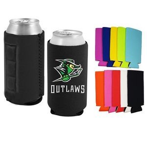 Premium Neoprene Magnetic Slim Can Cooler with Side Stitching, 2-side print, Full color