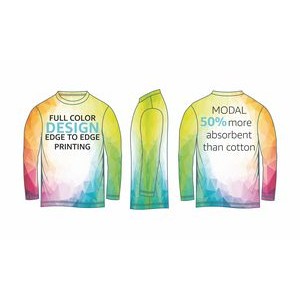 Modal Cotton Long Sleeve T Shirt with Full Color Printingl Color Printing