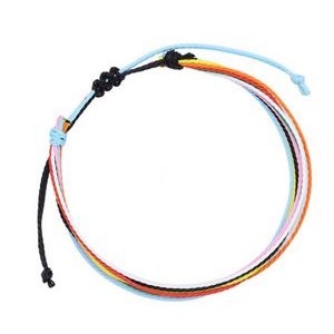 Pride String Bracelet Colorful Adjustable Rope Wristband, Optional Charm