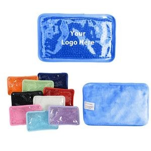 Plush Rectangle Shape Gel Bead Ice Pack Or Hot/Cold Pack
