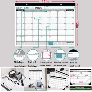 2022 Wall Calendar Or Monthly Desk Pad Or Wall Planner Large Size 17"x12" In Stock