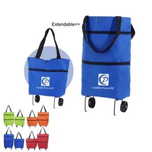 Foldable Extendable Handbag Shopping Tote Bag Or Shopping Cart With Wheels
